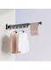 Wall-Mounted Folding Clothes Hanger with 5 Windproof Hooks 59&times;7&times;6 cm (Punch/No-Punch Dual Use)