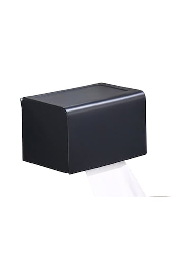 Square Black Toilet Tissue Roll Holder Space Aluminum F20 20cm &times; 14cm &times; 13cm
