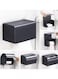 Round Black Toilet Tissue Box &ndash; Space Aluminum K8 (High-Grade) 13cm &times; 11cm &times; 13cm