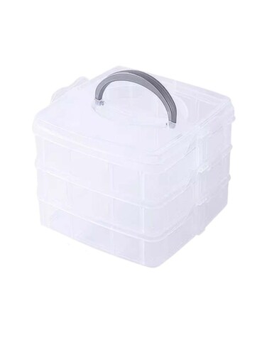 Three-Layer 30-Grid Portable Detachable Storage Box
