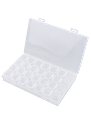 28 Grid Transparent Plastic Storage Box &ndash; 17.5&times;10&times;2.5cm For Multi Purpose Organizer Case