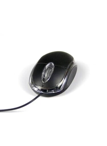 Mini Wired Optical Mouse USB Plug-and-Play, Black