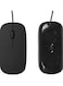 Mini Wired Optical Mouse Little Apple Style, USB Black Compact Mouse