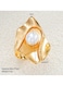 Statement Pearl Ring with Gold Color Tone Finish