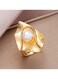 Statement Pearl Ring with Gold Color Tone Finish