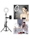 Portable LED Ring Light with 160cm Tripod Stand &amp; Phone Holder 16cm Beauty Fill Light for Selfies, Live Streaming &amp; Photography