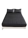 Waterproof Fitted Bedding Topper Set 200 x220 cm Black Protect Your Mattress and Pillows Includes 2 Pillowcases