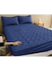 Waterproof Fitted Bedding Topper Set 180 x 200 cm Navy Blue Protect Your Mattress and Pillows Includes 2 Pillowcases