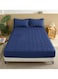 Waterproof Fitted Bedding Topper Set 180 x 200 cm Navy Blue Protect Your Mattress and Pillows Includes 2 Pillowcases