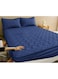 Waterproof Fitted Bedding Topper Set 150 x 200 cm Navy Blue Protect Your Mattress and Pillows Includes 2 Pillowcases