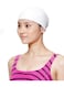 Silicone Swimming Cap for Long Hair Large Size Ear Protection Comfortable Fit White