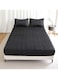 Waterproof Fitted Bedding Topper Set 180 x 200 cm Black Protect Your Mattress and Pillows Includes 2 Pillowcases