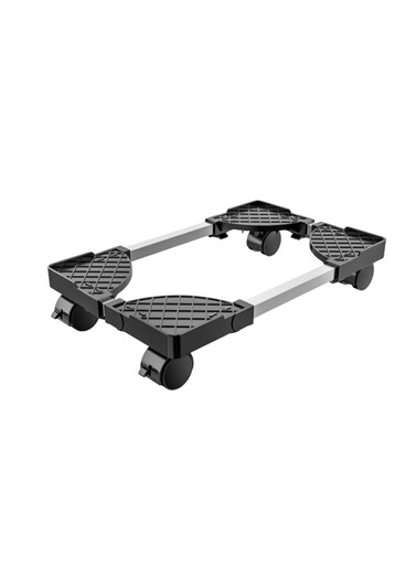 Black Retractable Base Stand with Universal Wheels &amp; Brake &ndash; Adjustable 22&ndash;34cm &times; 40&ndash;52cm
