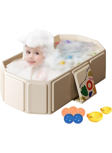 Large Folding Baby Bathtub 0-5 Years, Fragrant white, Newborn to Toddler Bath Support