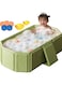 Large Folding Baby Bathtub 0-5 Years, Graffiti Green, Newborn to Toddler Bath Support