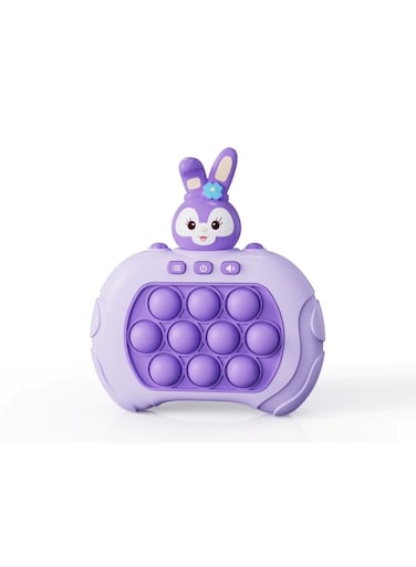 Kids Cartoon Bunny Pop It Game Console Purple Fidget Toy with Light &amp; Sound