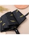 Automatic Feather Print Umbrella Black