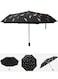 Automatic Feather Print Umbrella Black