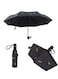 Automatic Feather Print Umbrella Black