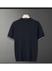 Men's Summer Polo Shirt &ndash; Navy Blue, Half-Zip, Short Sleeve, Ribbed Texture Size XL