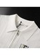 Men's Summer Polo Shirt &ndash; White, Half-Zip, Short Sleeve, Ribbed Texture Size L