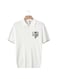 Men's Summer Polo Shirt &ndash; White, Half-Zip, Short Sleeve, Ribbed Texture Size L
