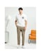 Men's Summer Polo Shirt &ndash; White, Half-Zip, Short Sleeve, Ribbed Texture Size M
