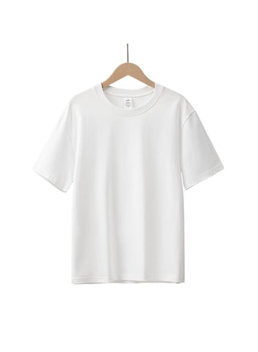 Cotton Short Sleeve T-Shirt White, Size L