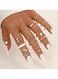 22-Piece Gold Color Ring Set Assorted Sizes &amp; Styles with Crystal, Pearl &amp; Alloy Accents