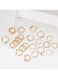 22-Piece Gold Color Ring Set Assorted Sizes &amp; Styles with Crystal, Pearl &amp; Alloy Accents