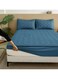 Waterproof Fitted Bedding Topper Set 180 x 200 cm - Blue Protect Your Mattress and Pillows Includes 2 Pillowcases