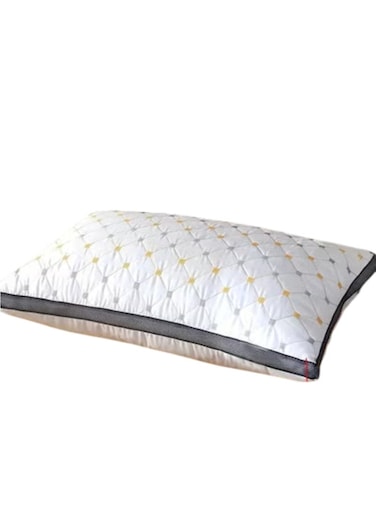 Hotel-Style Velvet Feather Pillow Medium Soft Neck &amp; Bed Pillow (750g, Starry Sky Design)