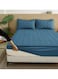 Waterproof Fitted Bedding Topper Set 150 x 200 cm - Blue Protect Your Mattress and Pillows Includes 2 Pillowcases
