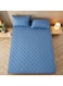 Waterproof Fitted Bedding Topper Set 150 x 200 cm - Blue Protect Your Mattress and Pillows Includes 2 Pillowcases