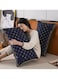 Hotel-Style Velvet Feather Pillow Medium Soft Neck &amp; Bed Pillow (750g, Starry Navy Design)