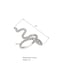 Elegant Snake Design Crystal Ring Silver Size 6