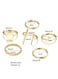 6 Pcs Multi-size Elegant Fashion Rings Set Gold Color (Sizes: 6.25, 6.5, 8)
