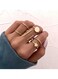 6 Pcs Multi-size Elegant Fashion Rings Set Gold Color (Sizes: 6.25, 6.5, 8)