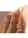 10 Pcs Multi-size Elegant Fashion Rings Set Gold Colour