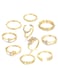 10 Pcs Multi-size Elegant Fashion Rings Set Gold Colour