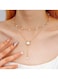 Elegant Y-Shaped Layered Necklace with Crystal Accents Gold Color Tone