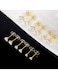 Gold Colour Plated Cubic Zirconia Stud Earrings Set 5 Pairs