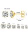 Gold Colour Plated Cubic Zirconia Stud Earrings Set 5 Pairs