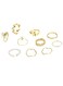 10 Pcs Gold-Tone Bohemian Leaf &amp; Pearl Ring Set