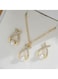 Elegant Gold Colour Alloy Necklace and Earrings Set with Crystals and Pearls