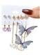 Elegant Butterfly &amp; Pearl Dangle Earrings Set 6 Pairs