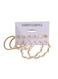 Elegant Gold Colour Tone Hoop &amp; Stud Earrings Set &ndash; 6 Pairs with Pearl &amp; Crystal Accents