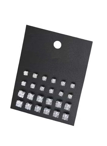 Elegant 12 Pcs Crystal Stud Earring Set