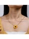 Sunflower Pendant Necklace with Pearl Accents Yellow