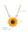 Sunflower Pendant Necklace with Pearl Accents Yellow